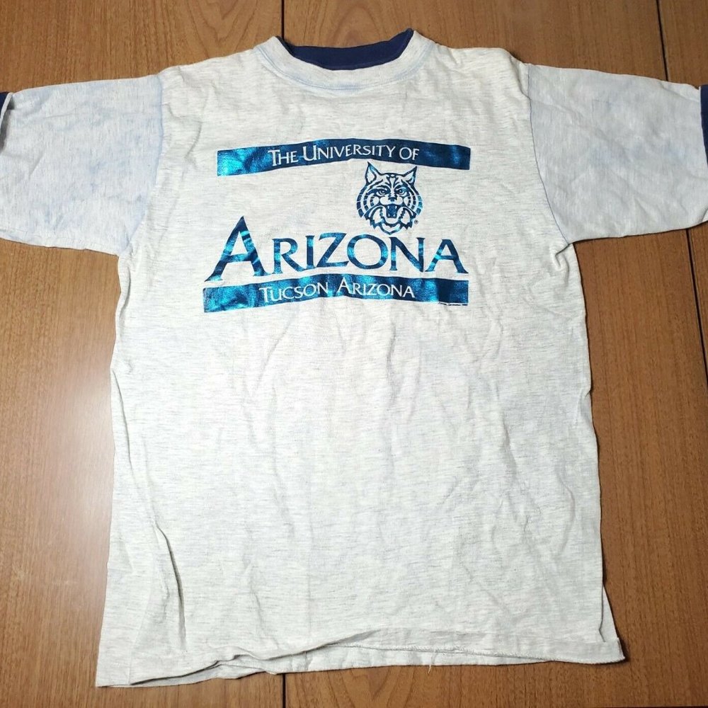 Vintage 1990 Arizona Wildcats Shirt L Blue Gray Me